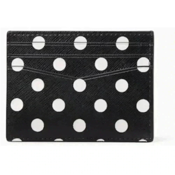 Kate Spade Cheers Boxed Cardholder And Keyfob Set in Black/White NWT - Picture 3 of 5
